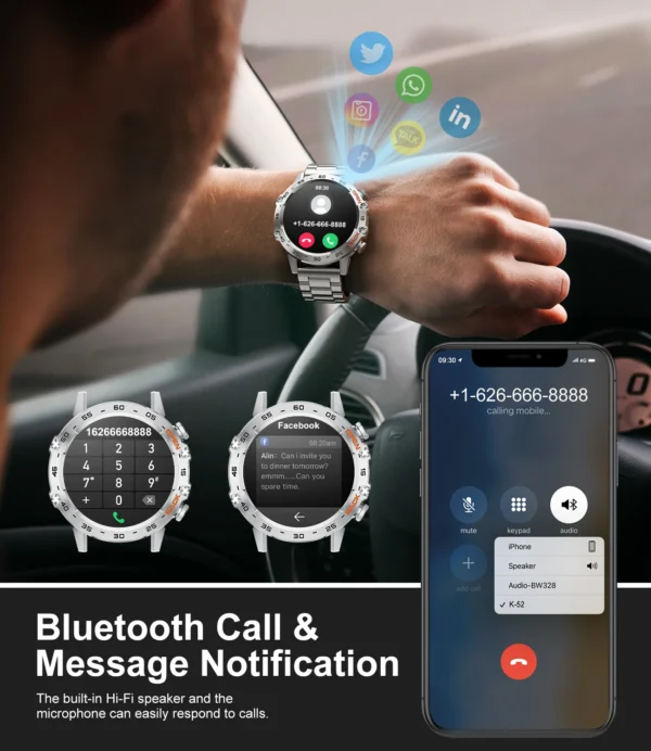LIGE New1.39" Bluetooth Call Smart Watch Men Outdoor Sport Fitness Heart Rate Health Monitoring Smartwatch for Android IOS Phone - Image 2