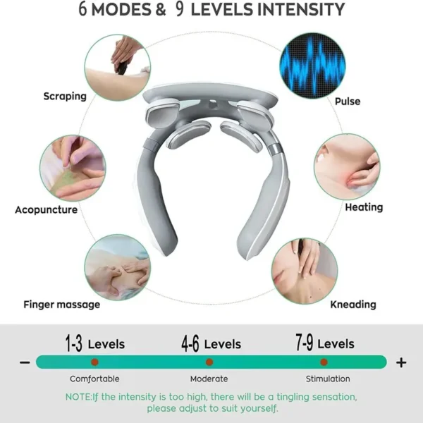 Neck Massage Machine 4 Head And Neck Protection Heating Machines Breathing Light Vibration Hot Compress Cervical Spine Machine - Image 2