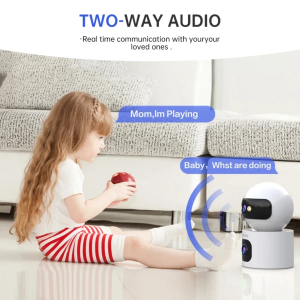 Lenovo 4K IP Camera 5G WiFi Dual Lens Smart Home Auto Tracking CCTV Camera Wireless Surveillance Camera Security Baby Monitor - Image 3