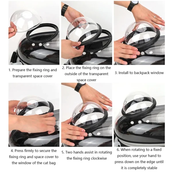 Pet Cat Carrying Bag Space Pet Backpacks Breathable Portable Transparent Backpack Puppy Dog Transport Carrier Space Capsule Bags - Image 2