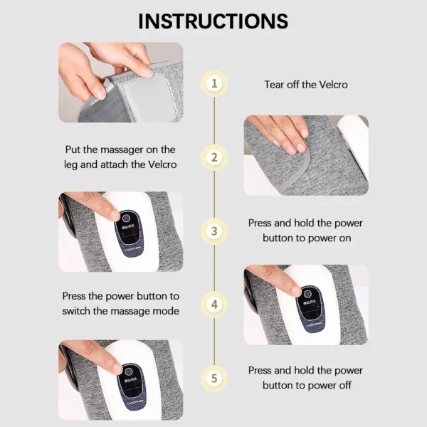 Eletric 360° Air Pressure Calf Massager Wireless Leg Massage 3 Mode Airbag Compresstion Relax Foot Calf Muscle Blood Circulation - Image 2