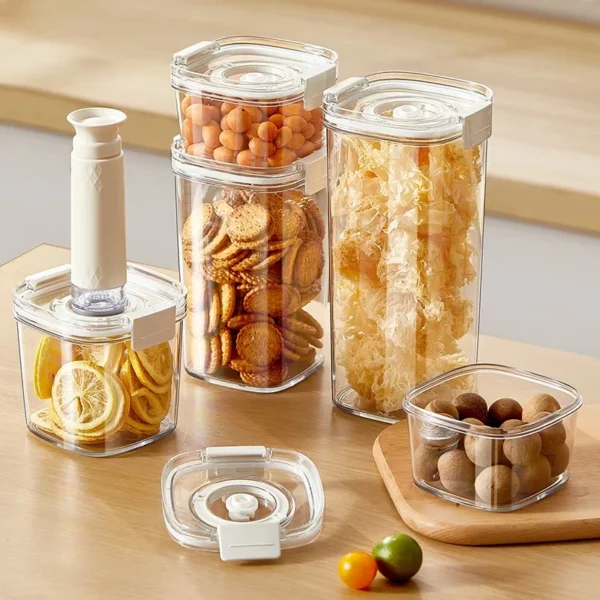 Plastic Vacuum Sealed Tank Electric Coffee Vacuum Container Kitchen Food Grains Candy Storage Box Fresh-keeping Tea Canister - Image 6
