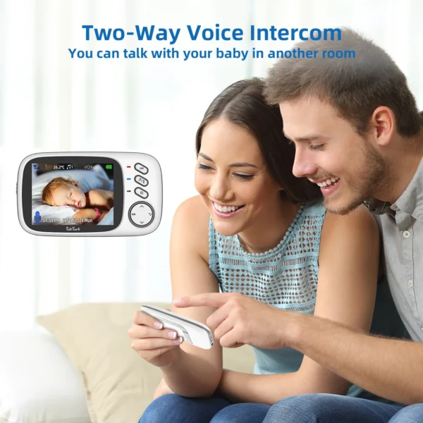 TakTark 3.2 Inch Wireless Video Baby Monitor Auto Night Vision Two-Way Intercom Temperature Monitoring Surveillance Camera Nanny - Image 2