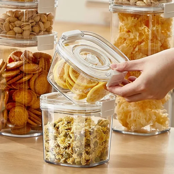 Plastic Vacuum Sealed Tank Electric Coffee Vacuum Container Kitchen Food Grains Candy Storage Box Fresh-keeping Tea Canister - Image 5