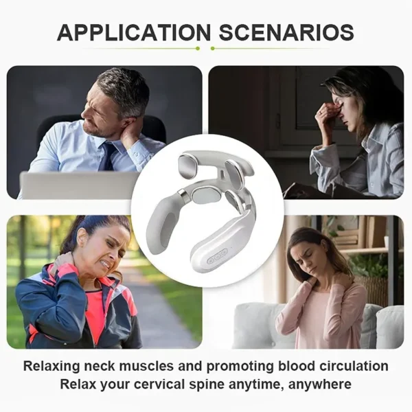 Neck Massage Machine 4 Head And Neck Protection Heating Machines Breathing Light Vibration Hot Compress Cervical Spine Machine - Image 5