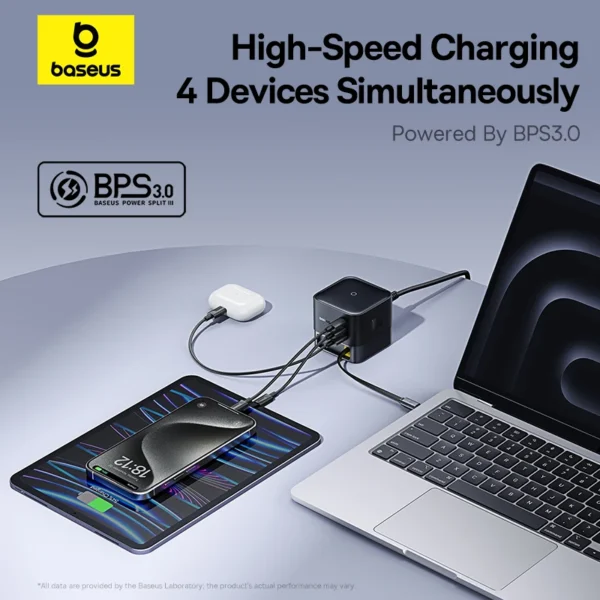 【New Sale】 Baseus 100W Desktop Charger For Tablet Laptop Fast Charger Retractable USB C Phone Charger For iPhone Samsung Macbook - Image 2