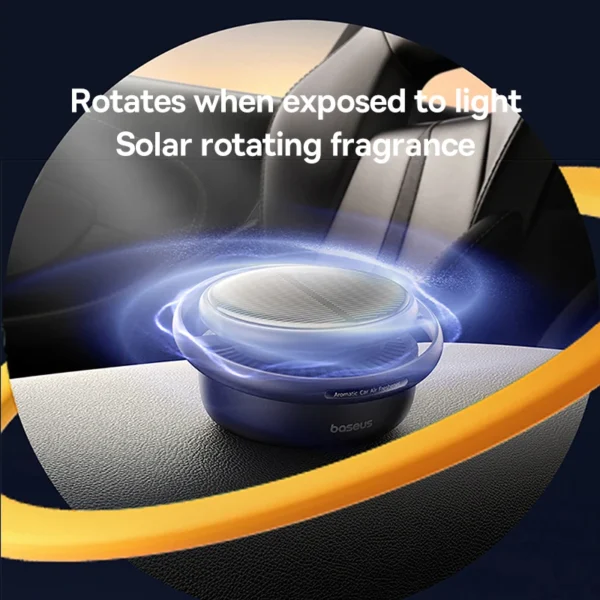 Baseus Solar Car Air Freshener Auto Flavoring Ornament Perfume Decor Interior Car Accessories Rotating Aromatherapy Oil Diffuser - Image 2