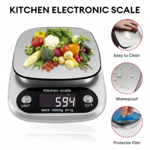 Digital Kitchen Scale Stainless Steel LCD Electronic Food Scale Jewelry Coffee Baking Portable High-quality Kitchen Tool 10kg/1g